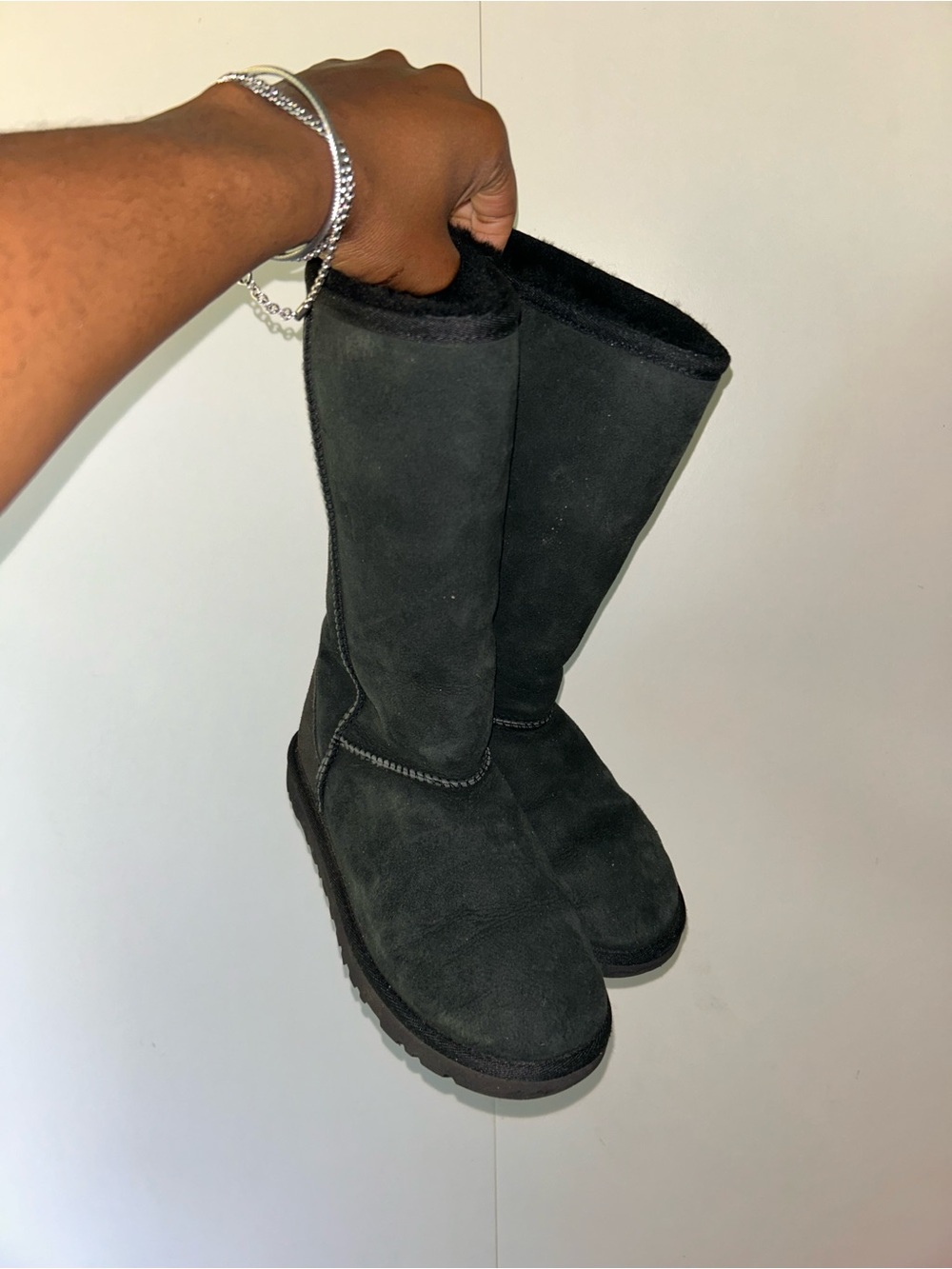 UGG Black Shearling-Lined Classic Tall Boots